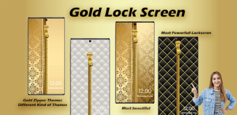 Gold Zipper Lock Screen