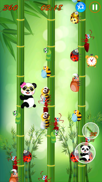 Panda Attack: Slide & Throw Bugs