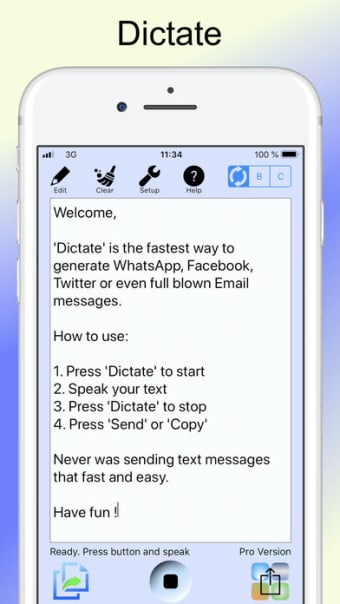 Dictation - Speech to text
