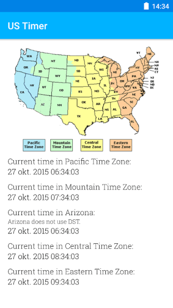 US Timezones clock