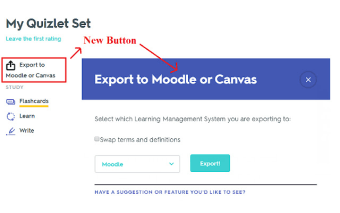 Export Quizlet to Moodle or Canvas