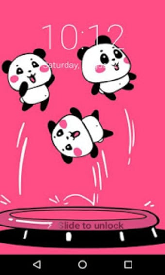 Pink Lovely Panda Lock Screen Panda Pattern keypad