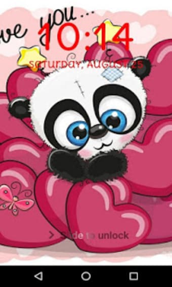 Pink Lovely Panda Lock Screen Panda Pattern keypad