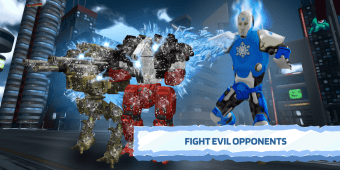 Ice Superhero Flying Robot - Fighting Games