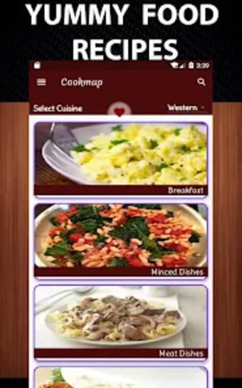 Continental food recipes app
