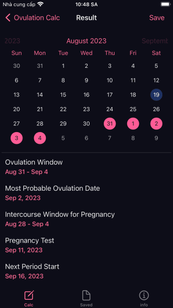 Ovulation Calculator Calendar