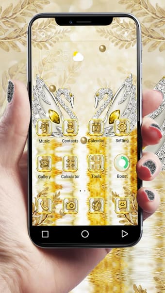 Golden Luxury Diamond Swan Theme