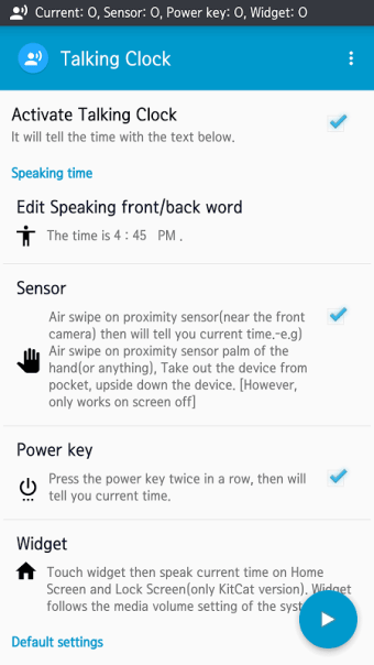 Talking Clock(PowerKey,Sensor)