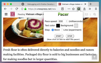 Pacer speed reading