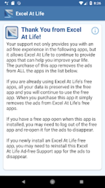 Excel At Life Ad-Free Support
