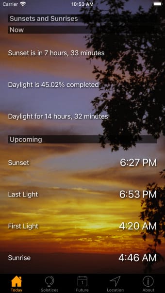 Sunset and Sunrise Times