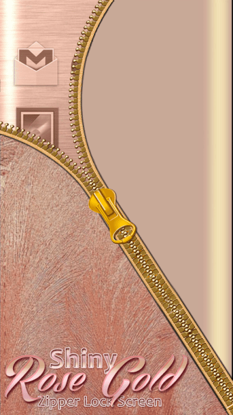 Shiny Rose Gold Zipper Lock Screen