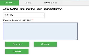 JSON/CSS minify or prettify