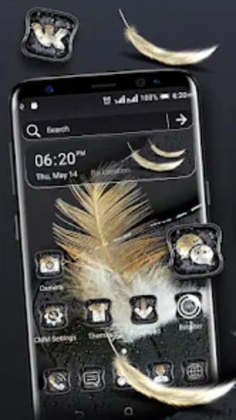 Feather Black Water Drop Theme