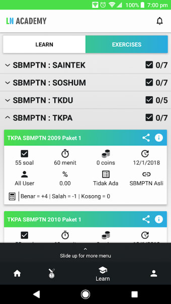 LN Academy (Beta) : TRY OUT SBMPTN - STAN 2019