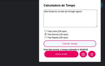 Calculadora de Tempo de Fala