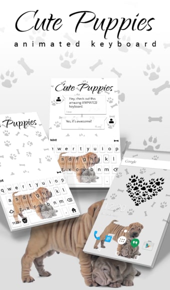 Cute Puppies Animated Keyboard  Live Wallpaper