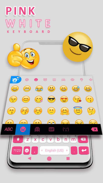 Pink White Chat Keyboard Theme