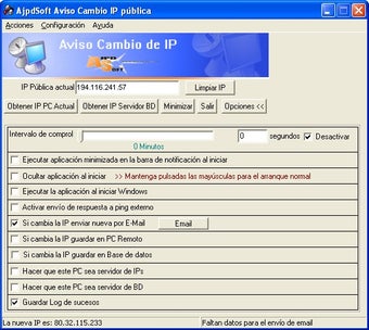 AjpdSoft Aviso Cambio IP pública