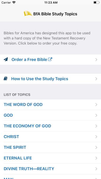 BfA Bible Study Topics