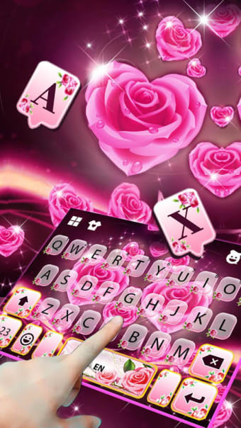 Rosy Pink Flowers Keyboard Theme
