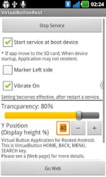 Virtual Button for ROOT device