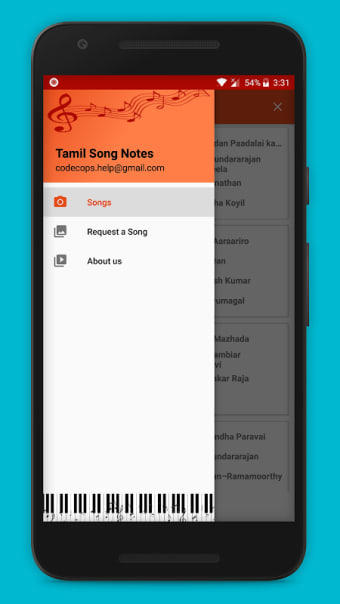 Piano notes for tamil songs