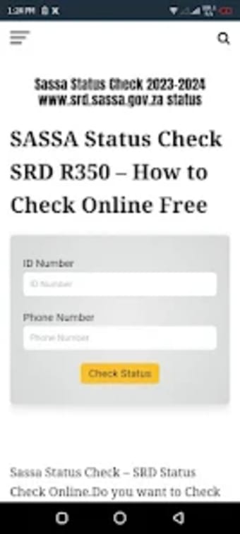 SASSA SRD R350 Status Guide