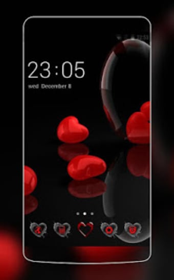 Romantic Hearts Theme: Red Color Black heart Love
