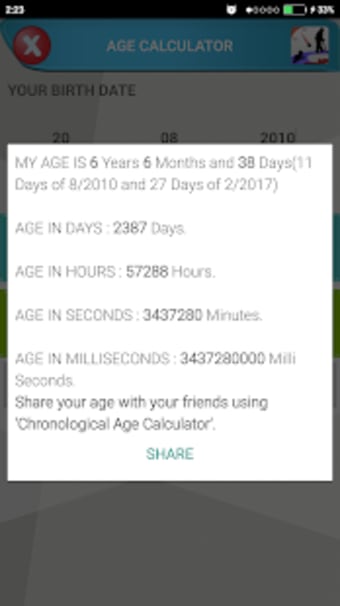 Exact Chronological Age Calc