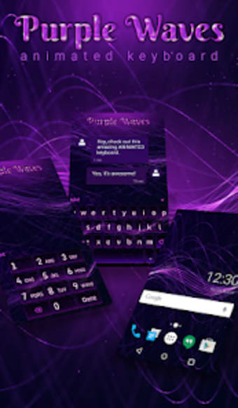 Purple Waves Animated Keyboard