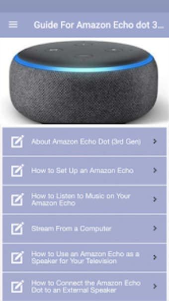 Guide for Amazon Echo dot 3rd
