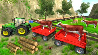 Tractor Trolley Thresher Farming Simulator Game