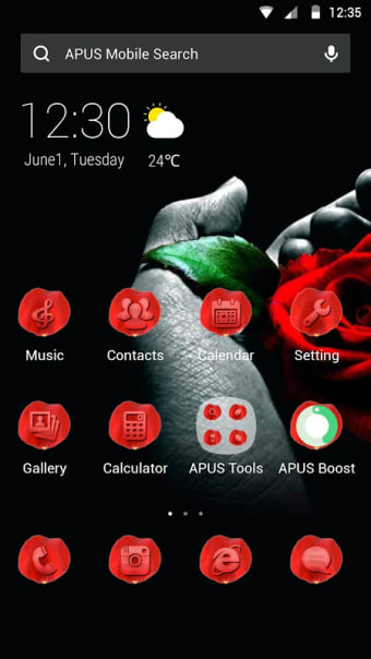 Rose|APUS Launcher theme