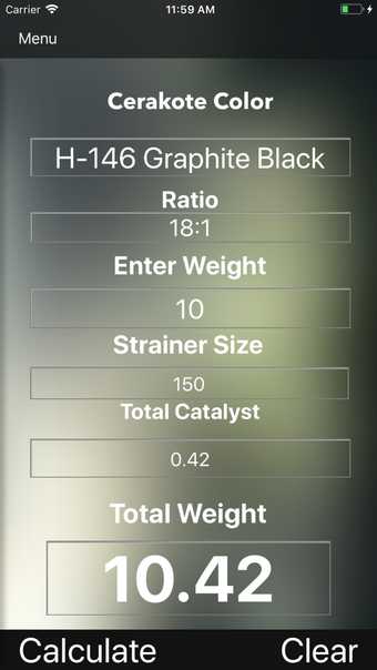 Cerakote Calculator