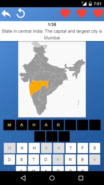 States of India - maps capitals tests quiz