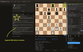 Lichess.org chat/whisper with move numbers