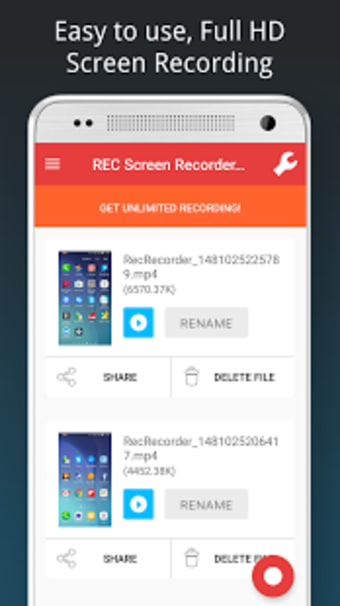 REC - Screen Recorder. UHD FHD HD onoff audio
