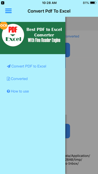 Convert pdf to excel