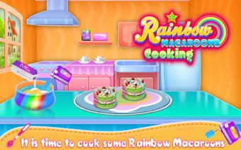 Rainbow Macaroons Cooking