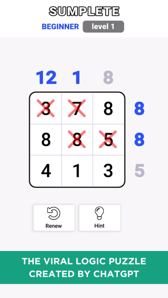 Sumplete: Math Games by AI