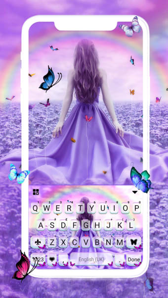 Purple Lavender Girl Keyboard Background