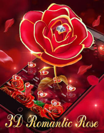 3D Gilt Red Rose Theme