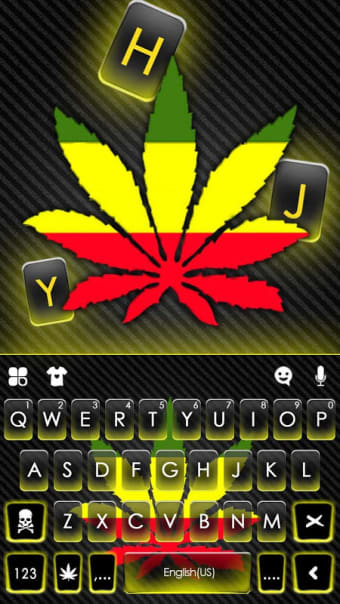 Reggae Style Leaf Keyboard Theme