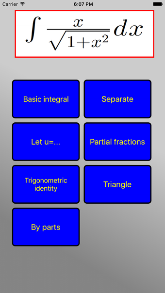 Integrals trainer