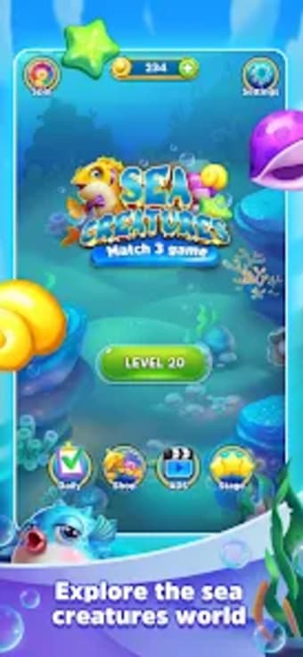 Sea creatures - Match 3 game