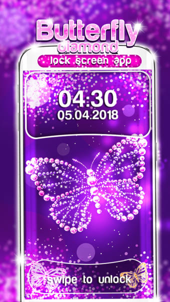Butterfly Diamond Lock Screen App