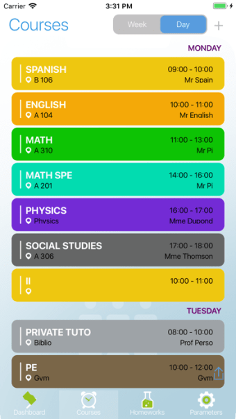 Student timetable Planner