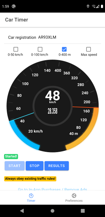 Car Timer - 0-100kmh  0-60mph GPS timer