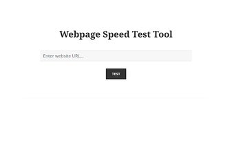 Webpage Speed Test Tool